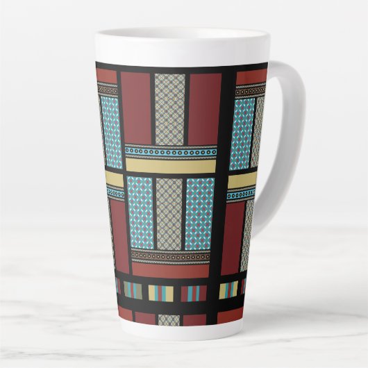 Mexican Block Stripe Pattern 1 Latte Mok (Rechterhoek)