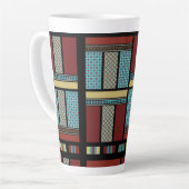 Mexican Block Stripe Pattern 1 Latte Mok (Linkerhoek)