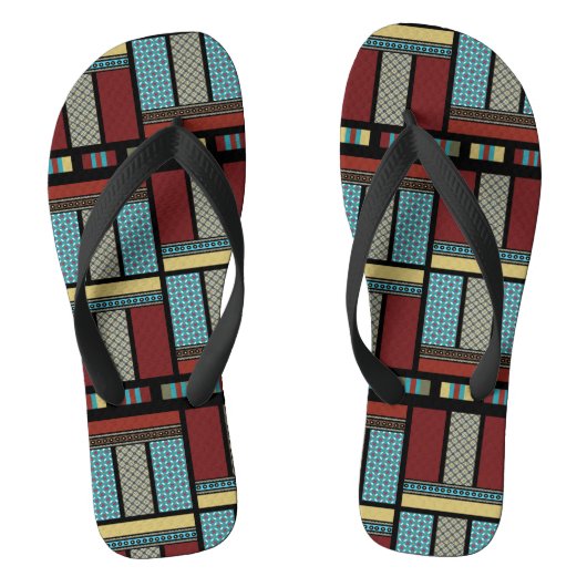 Mexican Block Stripe Pattern 1 Teenslippers (Voetbed)