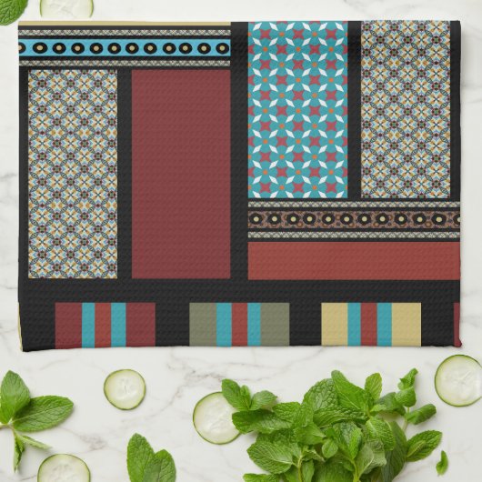 Mexican Block Stripe Pattern 1 Theedoek (Gevouwen)