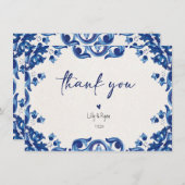 Mexican Blue Fiesta Bridal Dank u Notitiekaartje (Voorkant / Achterkant)