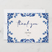 Mexican Blue Fiesta Bridal Dank u Notitiekaartje (Voorkant)