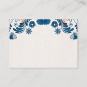 Mexican Blue Sinaasappel Floral Elegant Fiesta Wed Informatiekaartje (Achterkant)