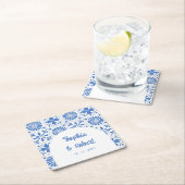 Mexican Blue Talavera Tegels Wedding Kartonnen Onderzetters (Insitu)