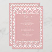 Mexican Blush Papel Picado Boho Vrijgezellenfeest Menu (Voorkant / Achterkant)