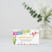 Mexican Boho Fiesta Baby shower Diaper Raffle Visitekaartje (Staand voorkant)
