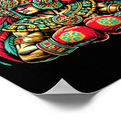Mexican Boxing Aztec Warrior Design Poster (Hoek)