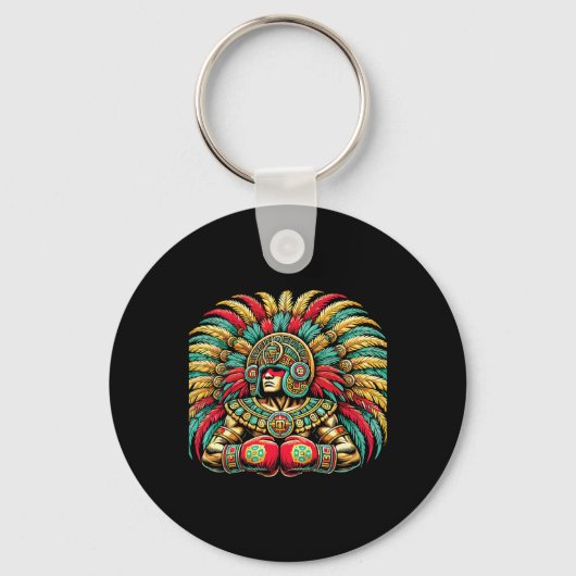 Mexican Boxing Aztec Warrior Design Sleutelhanger (Voorkant)