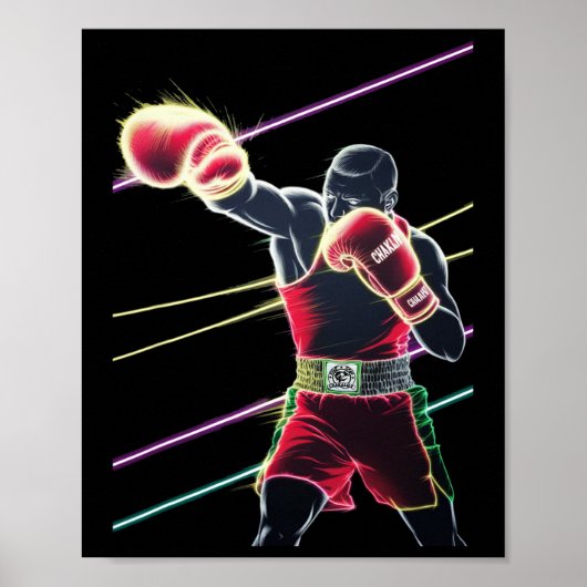 Mexican Boxing Neon Poster (Voorkant)