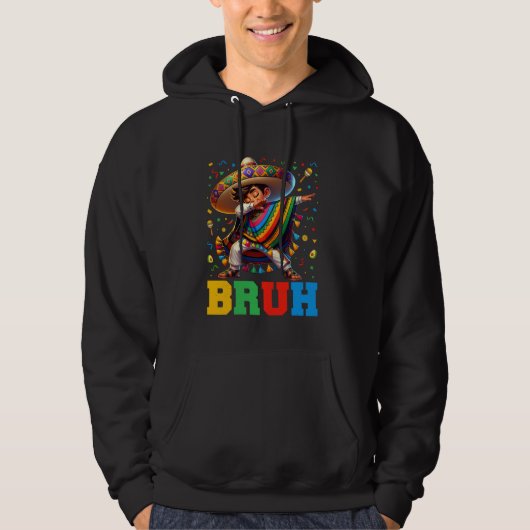 Mexican Boy Dabbing Bruh Poncho Cinco de Mayo Men  Hoodie (Voorkant)