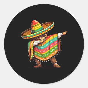 Mexican Boy Dabbing Funny Cinco De Mayo Ronde Sticker