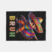 Mexican Boy Dabbing Poncho Cinco de Mayo Funny Bru Fleece Deken (Voorkant (Horizontaal))