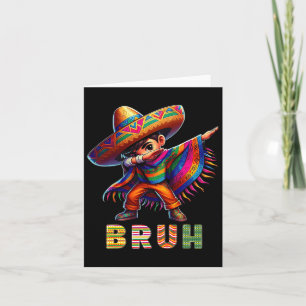 Mexican Boy Dabbing Poncho Cinco de Mayo Funny Bru Kaart