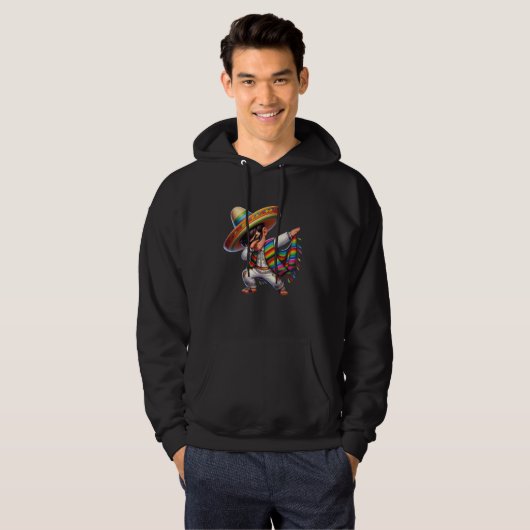 Mexican Boy Dabbing Poncho Cinco de Mayo Kinder Ma Hoodie (Voorkant volledig)