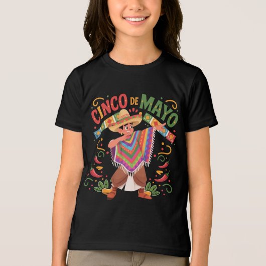 Mexican Boy Dabbing Poncho Cinco de Mayo T-shirt (Voorkant)