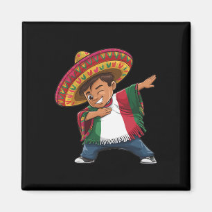 Mexican Boy Dabbing Poncho Fiesta Cinco de Mayo Magneet