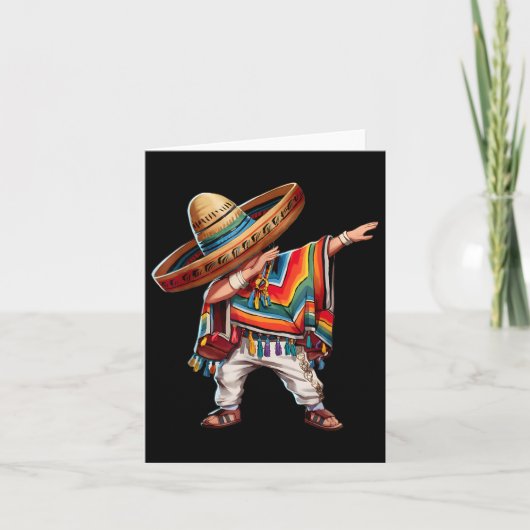 Mexican Boy Dabbing Poncho Funny Cinco de Mayo Par Kaart (Voorkant)