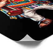 Mexican Boy Dabbing Poncho Funny Cinco de Mayo Par Poster (Hoek)