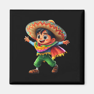 Mexican Boy Fiesta Poncho Cinco De Mayo Kinder Cel Magneet
