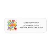 Mexican Bright Floral Fiesta Adres Etiket (Voorkant)