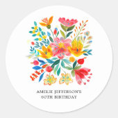 Mexican Bright Floral Fiesta Favoriet Ronde Sticker (Voorkant)