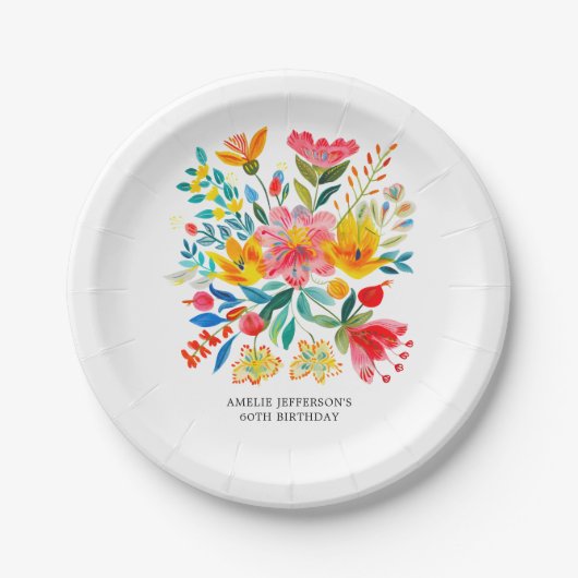 Mexican Bright Floral Fiesta Paper Bord (Voorkant)