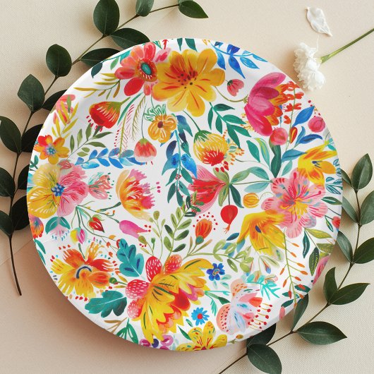 Mexican Bright Floral Fiesta Paper Bord