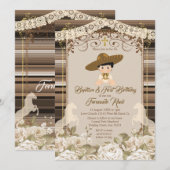 Mexican Brown Fiesta Boy Baptism and Birthday Kaart (Voorkant / Achterkant)