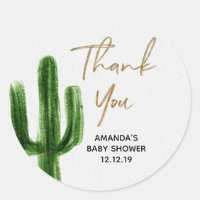Mexican Cactus Baby shower Dank je Label