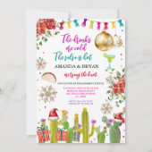 Mexican Cactus Christmas Baubles Verloving Fiesta Kaart (Voorkant)