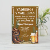 Mexican Cactus Desert Cowboy Spanish Birthday Kaart (Staand voorkant)