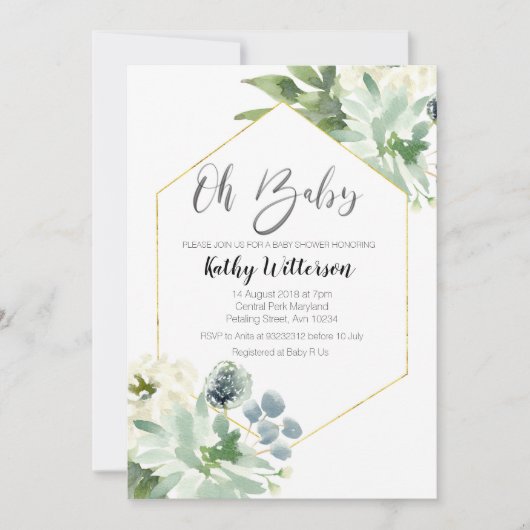 Mexican Cactus Oh boy baby shower Invitation Kaart (Voorkant)