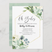 Mexican Cactus Oh boy baby shower Invitation Kaart (Voorkant / Achterkant)