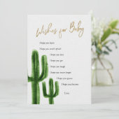 Mexican Cactus Wishes voor Baby Game Kaart (Staand voorkant)