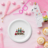 Mexican Calavera Santa Flower Sugar Skull Christma Papieren Bordje (Feest)