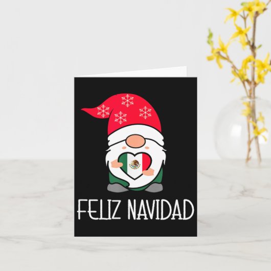 Mexican Christmas Gnome Feliz Navidad Mexico  Kaart (Gele Bloem)
