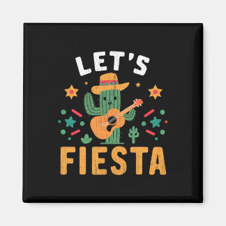 Mexican Cinco De Mayo Cactus Guitar For Men Women  Magneet
