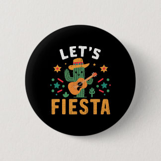 Mexican Cinco De Mayo Cactus Guitar For Men Women  Ronde Button 5,7 Cm