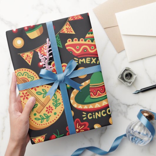 Mexican Cinco De Mayo Pattern  Cadeaupapier (Geschenken)
