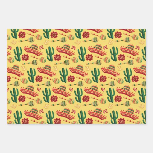 Mexican Cinco De Mayo Pattern  Inpakpapier Vel (Voorkant)