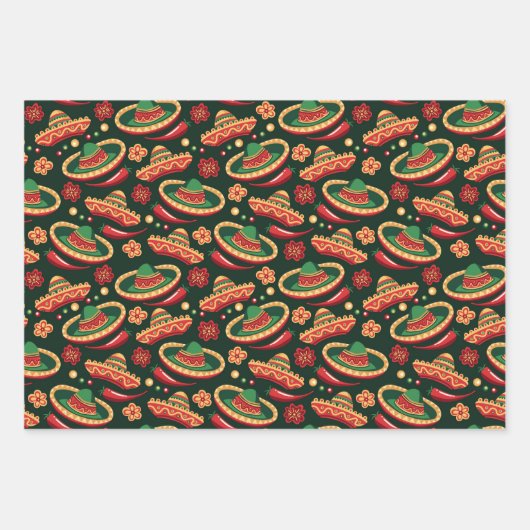 Mexican Cinco De Mayo Pattern Inpakpapier Vel (Voorkant 3)