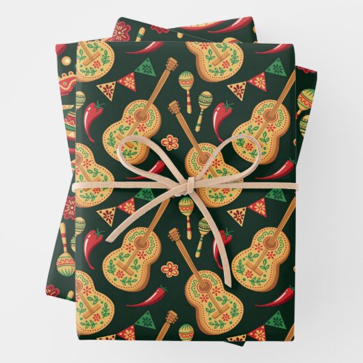 Mexican Cinco De Mayo Pattern  Inpakpapier Vel (In situ)