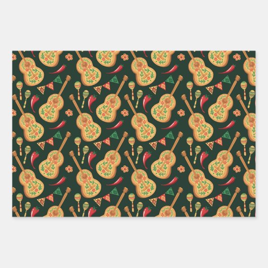 Mexican Cinco De Mayo Pattern  Inpakpapier Vel (Voorkant)