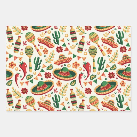 Mexican Cinco De Mayo Pattern Inpakpapier Vel (Voorkant 3)