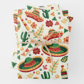 Mexican Cinco De Mayo Pattern Inpakpapier Vel (In situ)