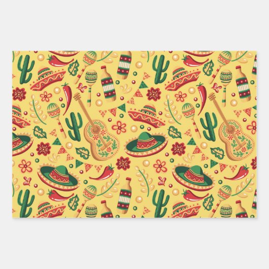 Mexican Cinco De Mayo Pattern Inpakpapier Vel (Voorkant 3)