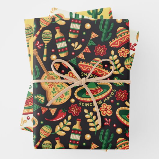 Mexican Cinco De Mayo Pattern  Inpakpapier Vel (In situ)