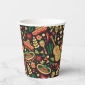 Mexican Cinco De Mayo Pattern  Papieren Bekers (Voorkant)
