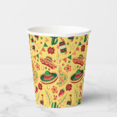 Mexican Cinco De Mayo Pattern  Papieren Bekers (Rechts)