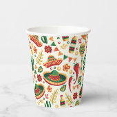 Mexican Cinco De Mayo Pattern  Papieren Bekers (Links)